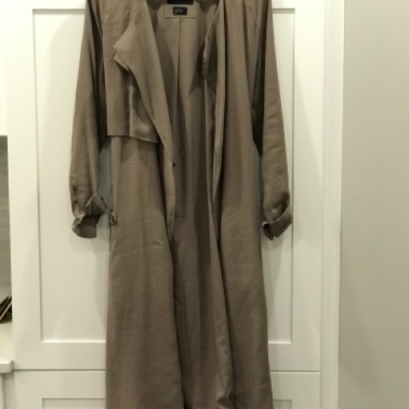 Armani Exchange Long Trench Coat in Beige - Picture 6 of 6